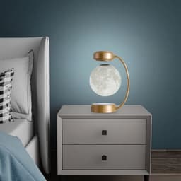 image-Creative Personality Magnetic Levitation Moon Lamp For home Bedside Table Lamp