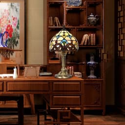 image-Lamp Bedroom Bedside Lamp Retro Bar Yellow Glass Lamp Resin Base Table Lamps Makeup Table Side Table Led Lights