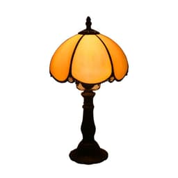 image-Lamp Bedroom Bedside Lamp Retro Bar Yellow Glass Lamp Resin Base Table Lamps Makeup Table Side Table Led Lights