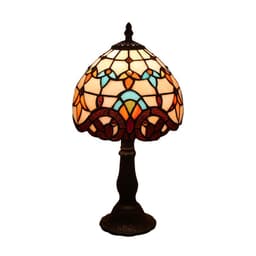 image-Lamp Bedroom Bedside Lamp Retro Bar Yellow Glass Lamp Resin Base Table Lamps Makeup Table Side Table Led Lights