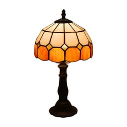 image-Lamp Bedroom Bedside Lamp Retro Bar Yellow Glass Lamp Resin Base Table Lamps Makeup Table Side Table Led Lights