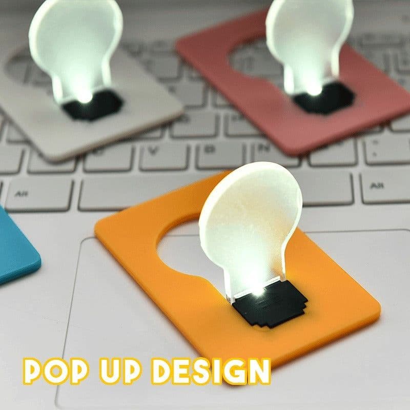 image-Foldable LED Pocket Lamp Mini Wallet Pocket LED Card Light Novelty Lighting Bulb Lamp Credit Card Size Ultra-thin Lamp