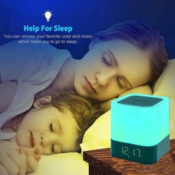 image-Alarm Clock Bluetooth Speaker Touch Screen LED Light Portable Colorful Light Desktop Audio