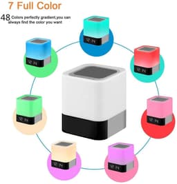 image-Alarm Clock Bluetooth Speaker Touch Screen LED Light Portable Colorful Light Desktop Audio