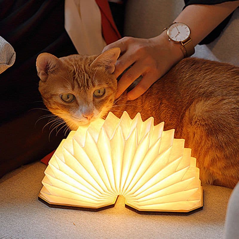 image-Creative Gift Led Portable Retro Lamp Usb Rechargeable Wooden Lamp 360 Degree Folding Organ Lamp
