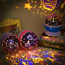 image-LED Projector Light USB Starry Sky Night Light Rotating Bedside Table Lamp For Kids Home Decoration Desk Light Atmosphere