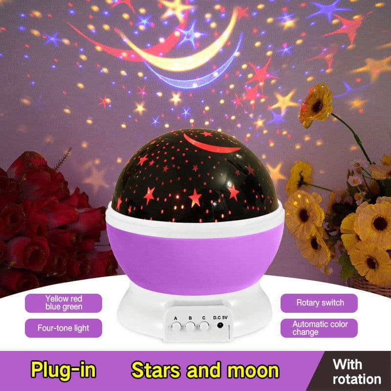 image-LED Projector Light USB Starry Sky Night Light Rotating Bedside Table Lamp For Kids Home Decoration Desk Light Atmosphere