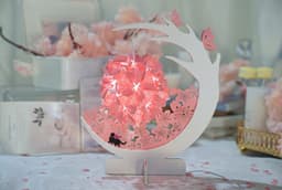 image-Cherry Blossom Season Small Night Light Paper Sculpture Lamp Under The Cherry Tree Ancient Style Creative Birthday Gift Decoration