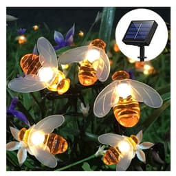 image-Solar New String Lights 20Led Little Bee Christmas Lanterns Flashing Lights Christmas String Lights Garden Decoration Lights