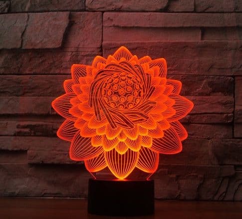 image-Foreign Trade New Lotus 2 3D Light Colorful Touch Charging Led Visual Light Gift Atmosphere 3591