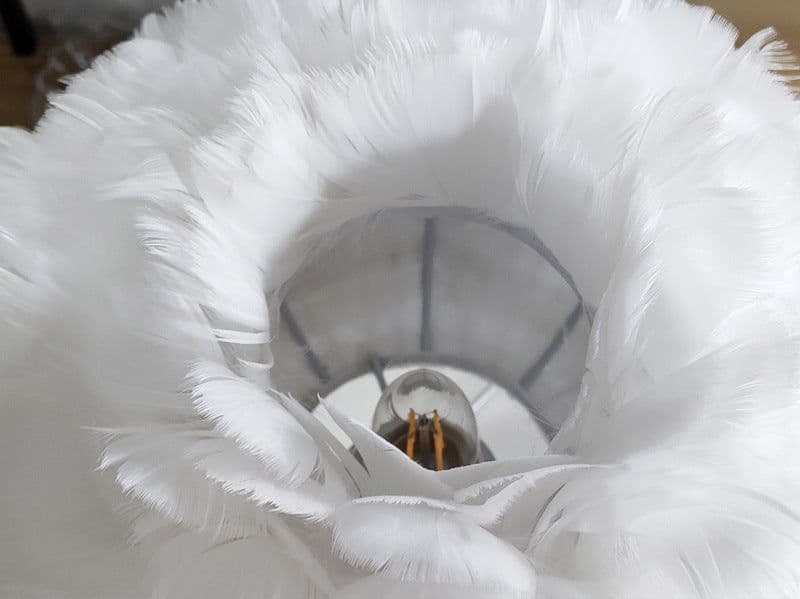 image-Luxury Feather Table Lamp Bedroom Bedside Light Nordic Ins Touch Dimming Desk Lights for Living Room Study Room Decor Lighting