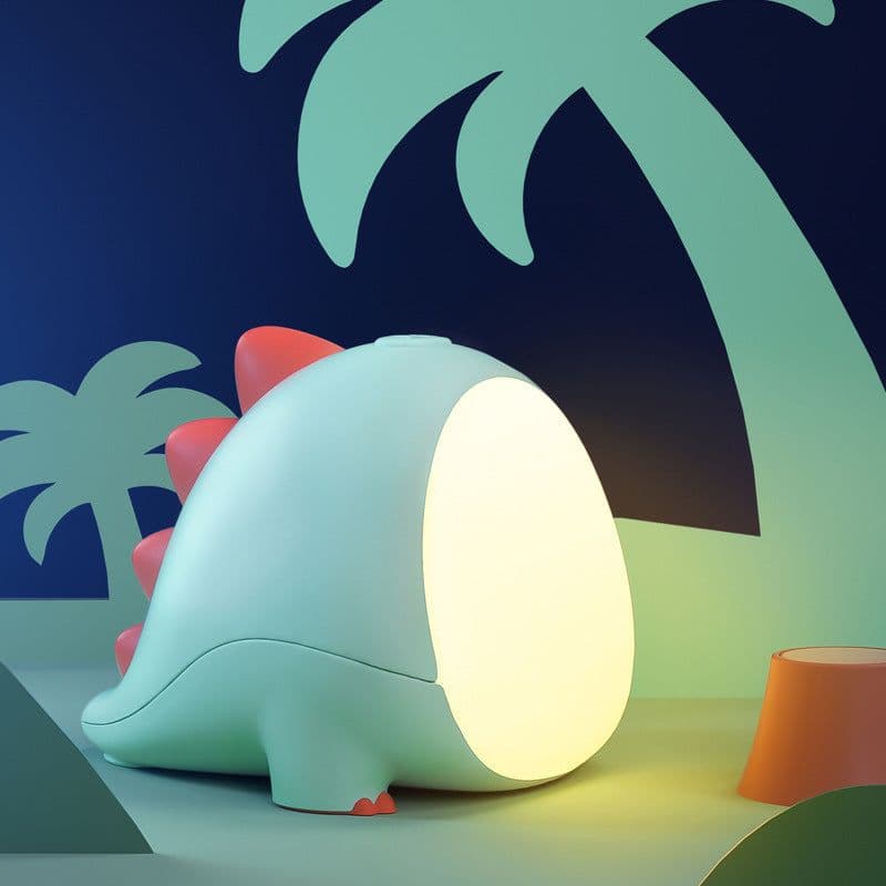 image-Dinosaur Silicone Night Light Children's Bedroom Cartoon Cute Atmosphere Lamp Bedside Sleeping Night Light Gift