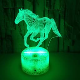 image-New Galloping Horse 3D Night Light Gift Creative 3D Lamp Decoration Lamp Creative Pony Colorful Touch 3D Small Table Lamp