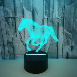 image-New Galloping Horse 3D Night Light Gift Creative 3D Lamp Decoration Lamp Creative Pony Colorful Touch 3D Small Table Lamp