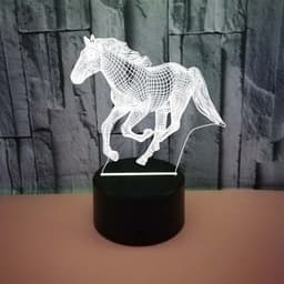 image-New Galloping Horse 3D Night Light Gift Creative 3D Lamp Decoration Lamp Creative Pony Colorful Touch 3D Small Table Lamp