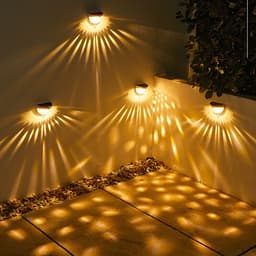 image-Led Solar Outdoor Garden Decoration New Stair Light Solar Light And Shadow Night Light Solar Wall Light