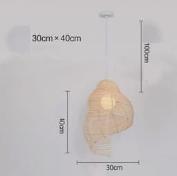 image-NEW Snail Rattan Pendant Light, Creative Art Southeast Asia Vintage Pendant Lamp Reading Room Wicker Light