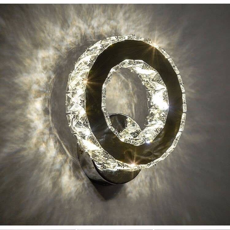 image-Crystal Wall Lamp Simple Led Living Room Background Wall Lamp Bedroom Bedside Lamp Corridor Wall Lamp