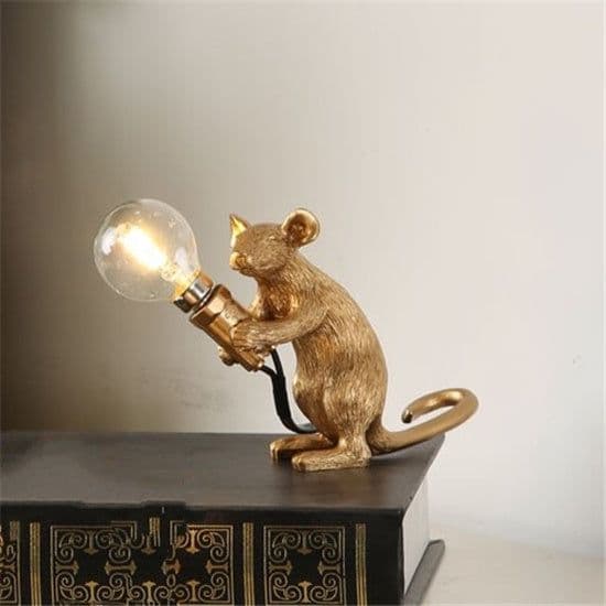 image-Nordic Creative Mini Animal Mouse Lamp Living Room Dining Room Bedroom Clothing Store Personalized Eye Protection Gift Resin Table Lamp