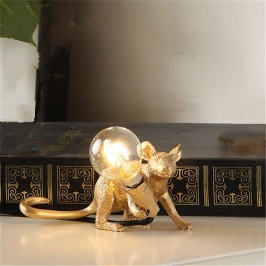 image-Nordic Creative Mini Animal Mouse Lamp Living Room Dining Room Bedroom Clothing Store Personalized Eye Protection Gift Resin Table Lamp