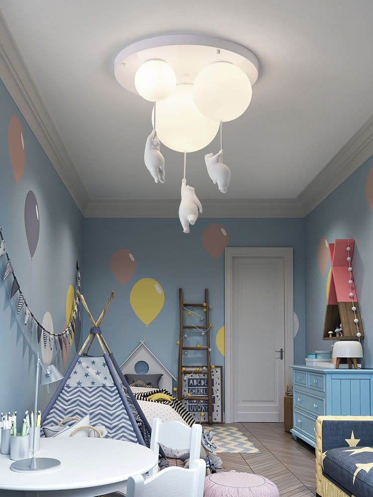 image-Children'S Room Balloon Lamp Cartoon Net Red Creative Aisle Balcony Restaurant Polar Bear Bedroom Ceiling Lamp
