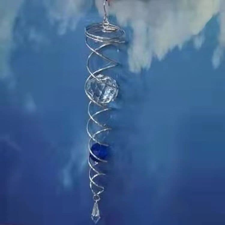 image-Wind SpinnerBall Spiral Tai Stainless Steel Suspended Rrotary Stabilizer Crystal Ball Wind Chime