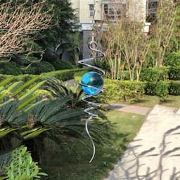 image-Wind SpinnerBall Spiral Tai Stainless Steel Suspended Rrotary Stabilizer Crystal Ball Wind Chime