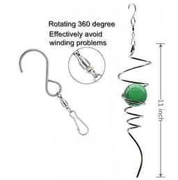 image-Wind SpinnerBall Spiral Tai Stainless Steel Suspended Rrotary Stabilizer Crystal Ball Wind Chime