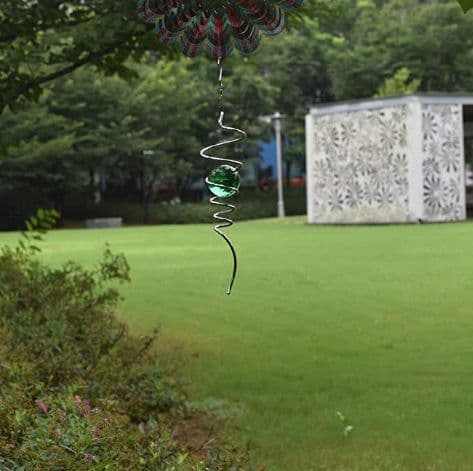 image-Wind SpinnerBall Spiral Tai Stainless Steel Suspended Rrotary Stabilizer Crystal Ball Wind Chime