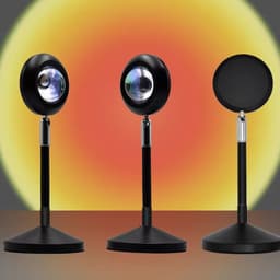image-Upgrade Rainbow Sunset Projector Lamp Atmosphere Light Home Coffee Shop Background Wall Decoration Remote Control Sunset Lamps
