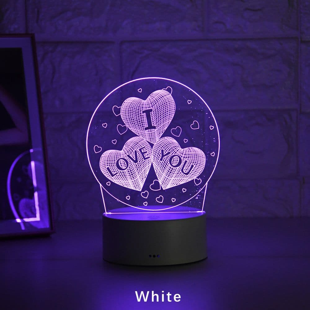 image-3D Night Light Led Table Lamp Lover Show Love Gift Room Decoration Mini Table Lamp