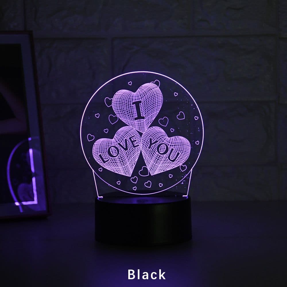 image-3D Night Light Led Table Lamp Lover Show Love Gift Room Decoration Mini Table Lamp