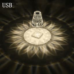 image-Diamond Acylic Table Lamp Night Light Italy Princess Deck Lamp Modern Atmosphere Touch Table Lamp Home Bedroom Bar Cafe