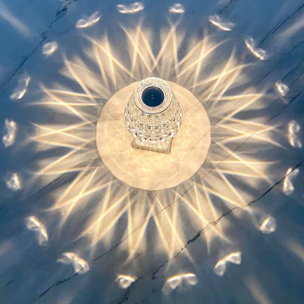 image-Diamond Acylic Table Lamp Night Light Italy Princess Deck Lamp Modern Atmosphere Touch Table Lamp Home Bedroom Bar Cafe