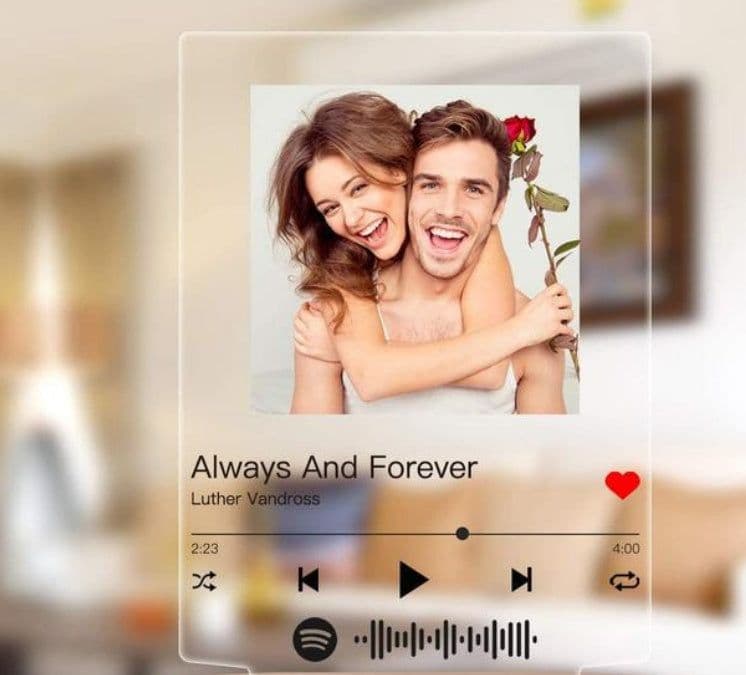 image-Customizable Photo Music Album Cover Night Light Carved Name Song Photo Frame