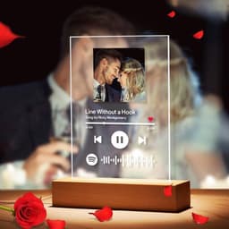 image-Customizable Photo Music Album Cover Night Light Carved Name Song Photo Frame