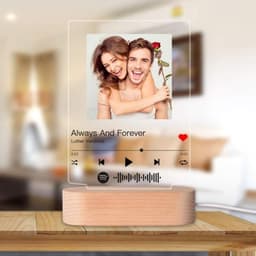 image-Customizable Photo Music Album Cover Night Light Carved Name Song Photo Frame