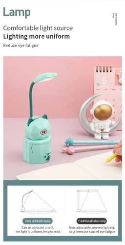image-Table Lamp Girl Heart Cute Animal Student Storage