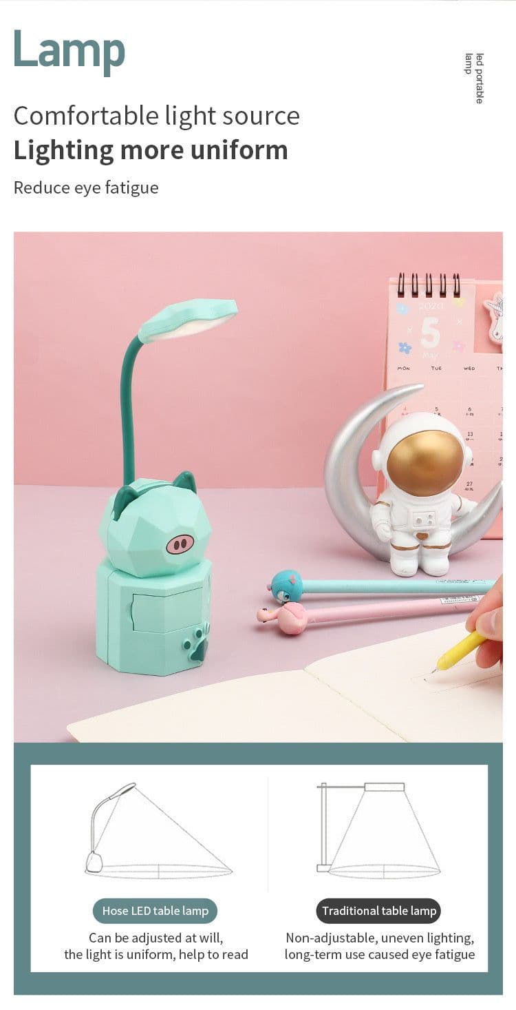 image-Table Lamp Girl Heart Cute Animal Student Storage
