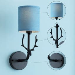 image-Modern Bedroom Bedside Aisle Wall Lamp Wrought Iron Antlers Living Room Hotel Lamps