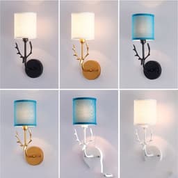 image-Modern Bedroom Bedside Aisle Wall Lamp Wrought Iron Antlers Living Room Hotel Lamps