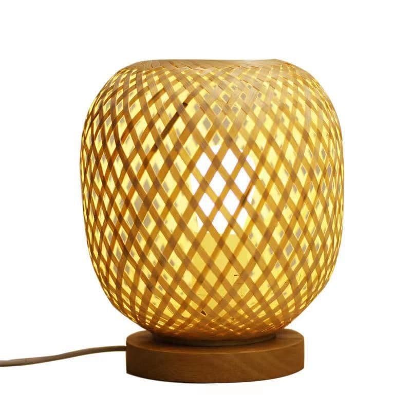 image-Ins Wind Warm Nordic Bamboo Strip Woven Simple Net Red Homestay Decorative Table Lamp