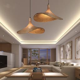 image-Bamboo Chandelier New Japanese Style Lamps