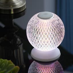 image-Acrylic Crystal LED Bedside Lamp RGB Touch Switch Desk Lamp Home Decoration Romatic Bedroom Bedside Desk Lamp