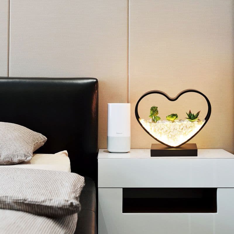 image-Table Lamp Creative Bedroom Bedside Table Simple Personality Household Succulents Decorative Lamp