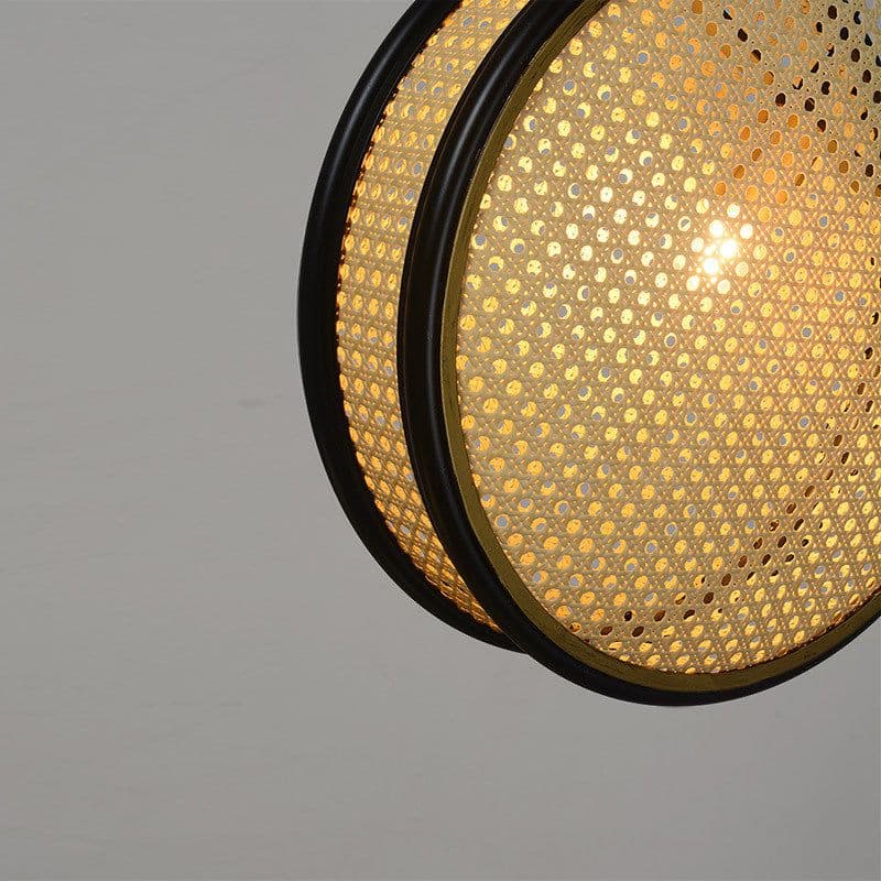 image-Creative Rattan Retro Lamps For Restaurant Chandelier