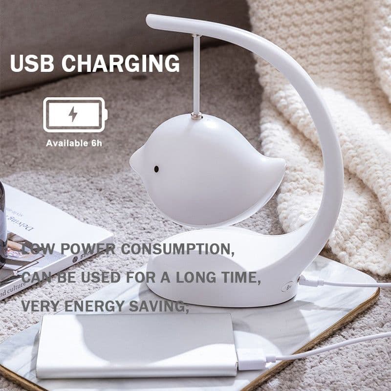 image-USB Baby Sound Machine Multi-Color Stepless Dimming Cute Bird Lamp For Decoration Gift