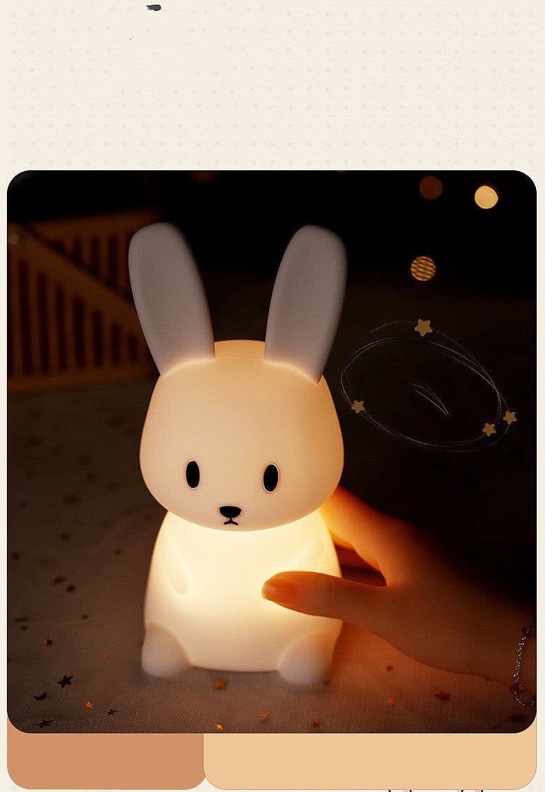 image-Blossoming Rabbit Silicone Lamp Led Colorful Atmosphere Night Light Bedside Lamp Birthday Gift