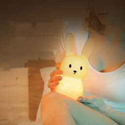 image-Blossoming Rabbit Silicone Lamp Led Colorful Atmosphere Night Light Bedside Lamp Birthday Gift