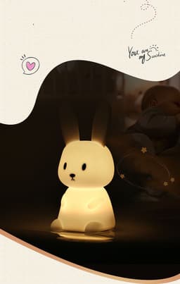 image-Blossoming Rabbit Silicone Lamp Led Colorful Atmosphere Night Light Bedside Lamp Birthday Gift